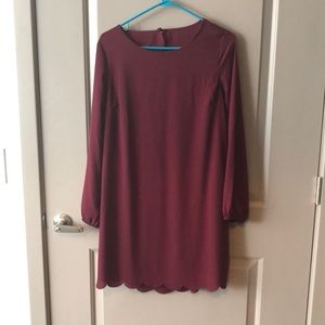 Scalloped shift dress